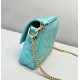 Fendi Small Baguette Bag In Blue FF Nappa Leather