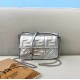 Fendi Small Baguette Bag In Silver FF Metallic Leather