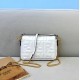 Fendi Small Baguette Bag In White FF Nappa Leather