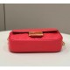 Fendi Baguette Chain Midi Bag In Red Nappa Leather