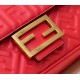 Fendi Baguette Chain Midi Bag In Red Nappa Leather