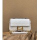 Fendi Baguette Chain Midi Bag In White Nappa Leather