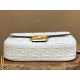 Fendi Baguette Chain Midi Bag In White Nappa Leather