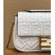 Fendi Baguette Chain Midi Bag In White Nappa Leather