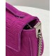 Fendi Baguette Chain Midi Bag In Fuchsia FF Fabric