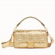 Fendi Medium Baguette Bag In Gold FF Metallic Leather