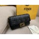 Fendi Medium Baguette Bag In Black FF Nappa Leather