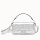 Fendi Medium Baguette Bag In Silver FF Metallic Leather