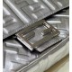 Fendi Medium Baguette Bag In Silver FF Metallic Leather