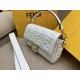 Fendi Medium Baguette Bag In White FF Nappa Leather