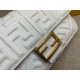 Fendi Medium Baguette Bag In White FF Nappa Leather