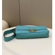 Fendi Large Baguette Bag In Blue FF Nappa Leather