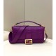 Fendi Large Baguette Bag In Purple FF Nappa Leather