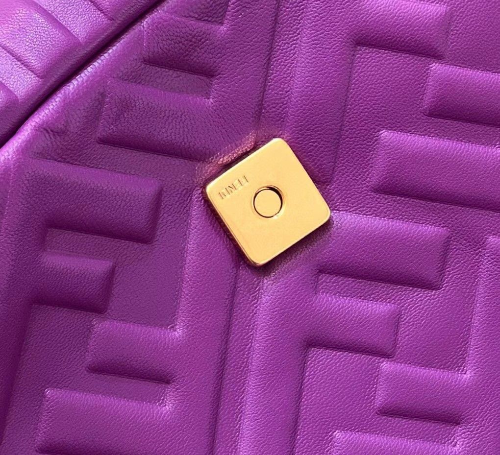 Fendi Large Baguette Bag In Purple FF Nappa Leather