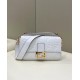 Fendi Large Baguette Bag In White FF Nappa Leather