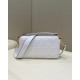 Fendi Large Baguette Bag In White FF Nappa Leather