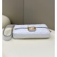 Fendi Large Baguette Bag In White FF Nappa Leather