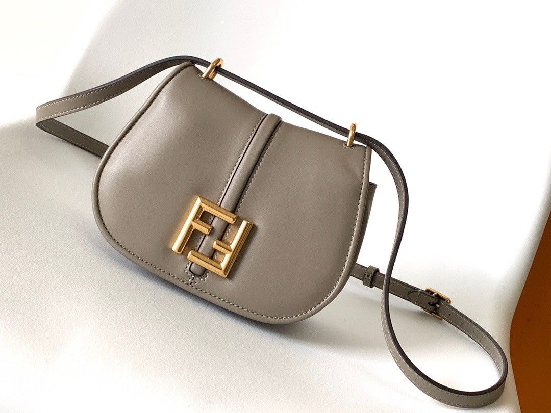 Fendi C-mon Small Bag in Grey Calfskin