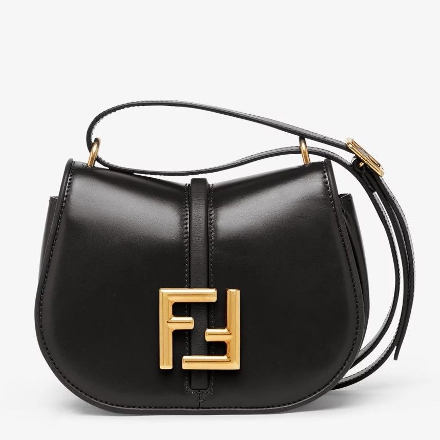 Fendi C-mon Small Bag in Black Calfskin