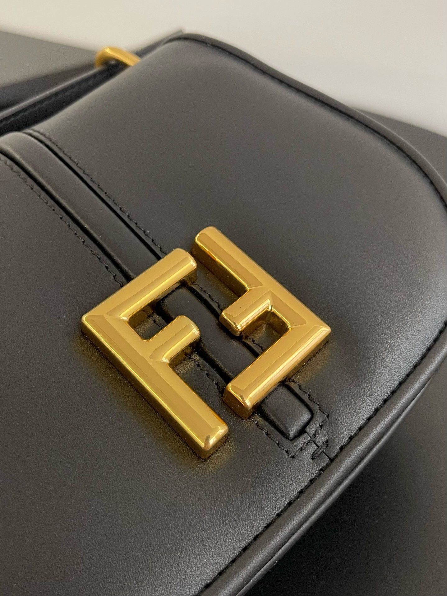 Fendi C-mon Small Bag in Black Calfskin