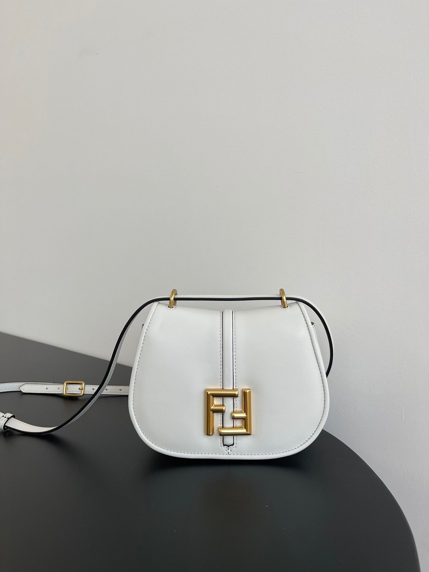 Fendi C-mon Small Bag in White Calfskin