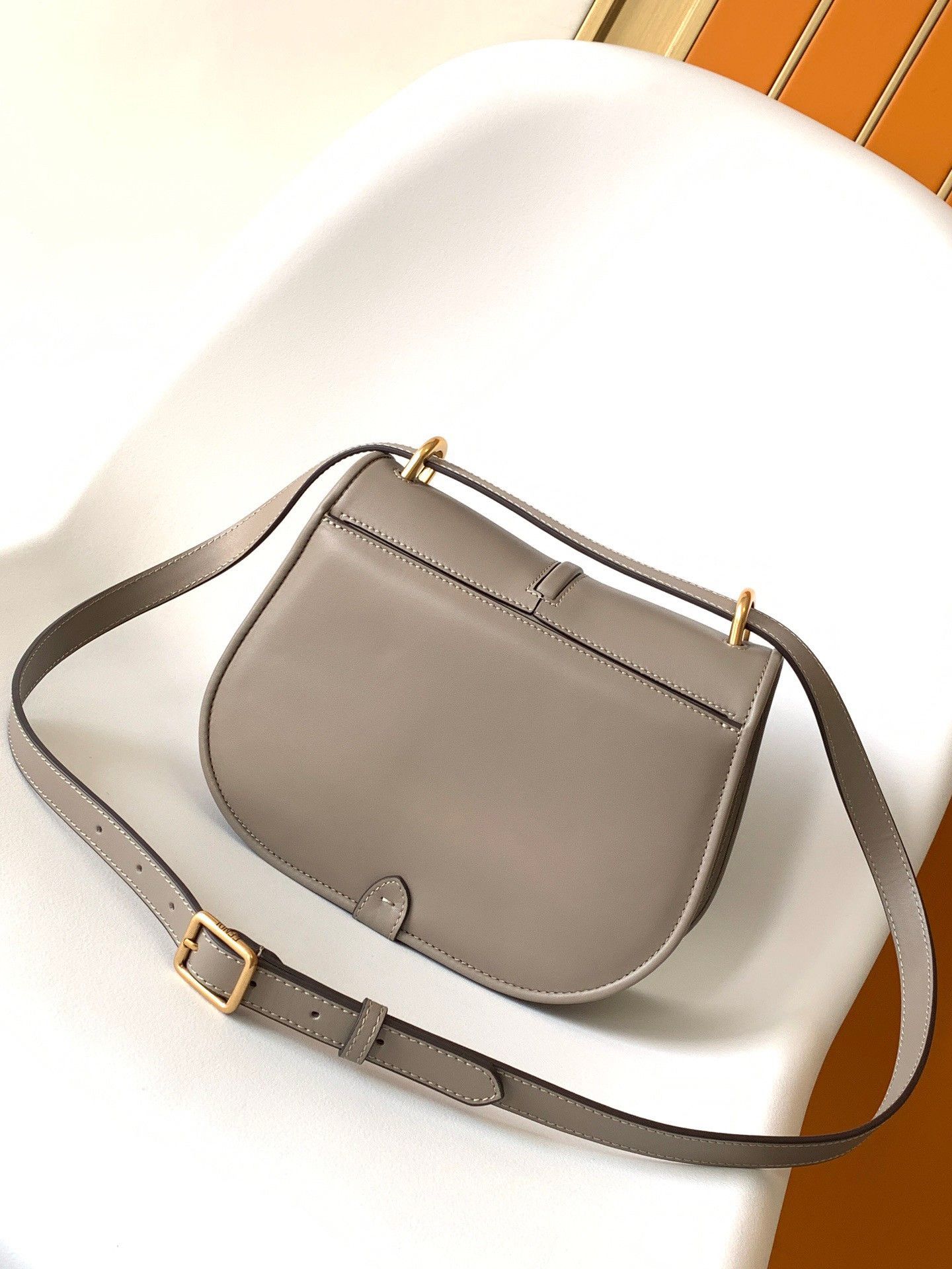 Fendi C-mon Medium Bag in Grey Calfskin