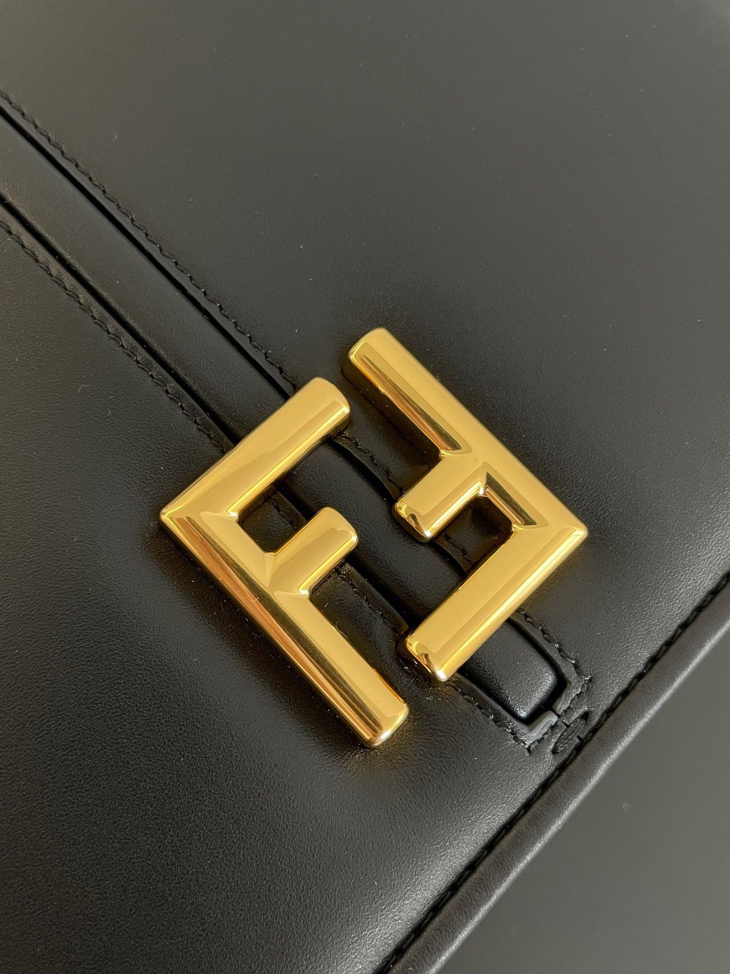 Fendi C-mon Medium Bag in Black Calfskin