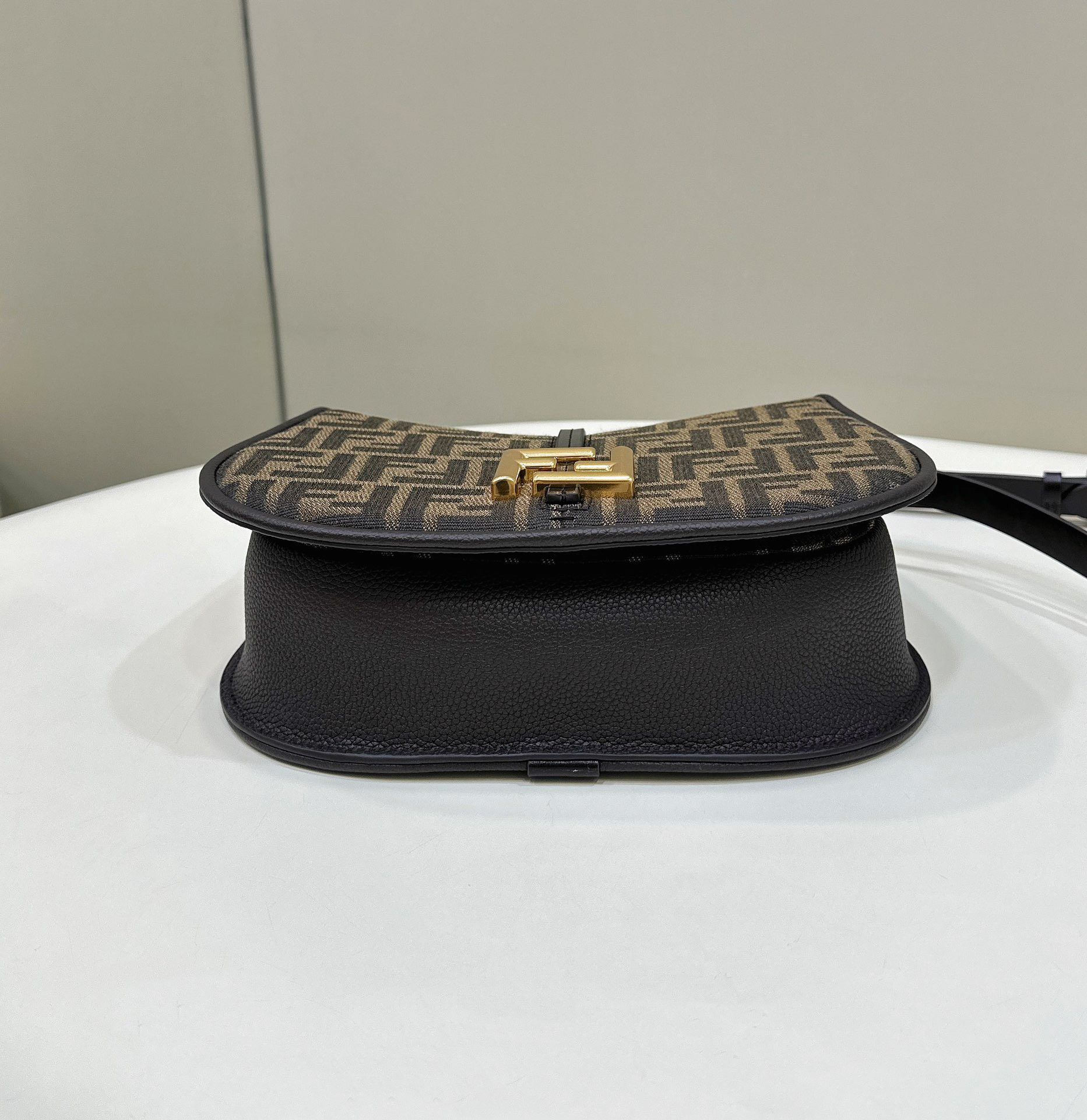 Fendi C-mon Medium Bag in FF Jacquard Fabric and Leather