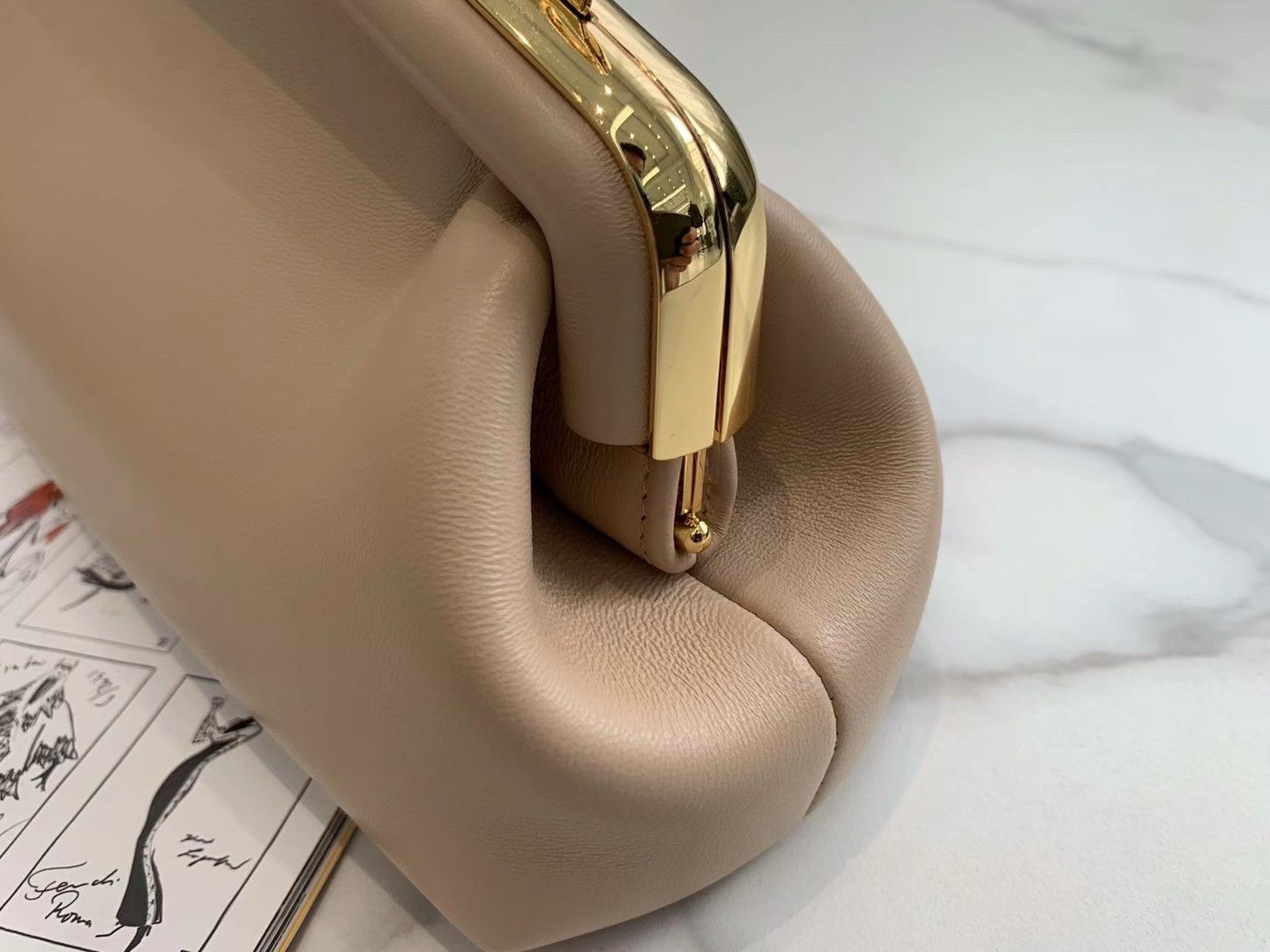 Fendi First Small Bag In Beige Nappa Leather