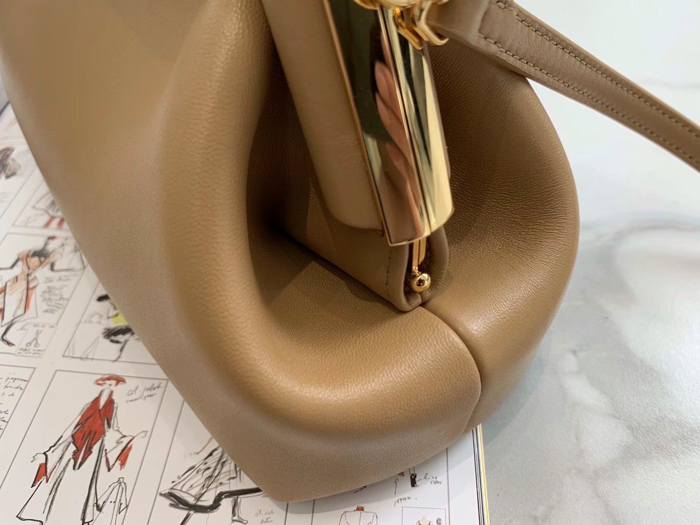 Fendi First Small Bag In Light Brown Nappa Leather