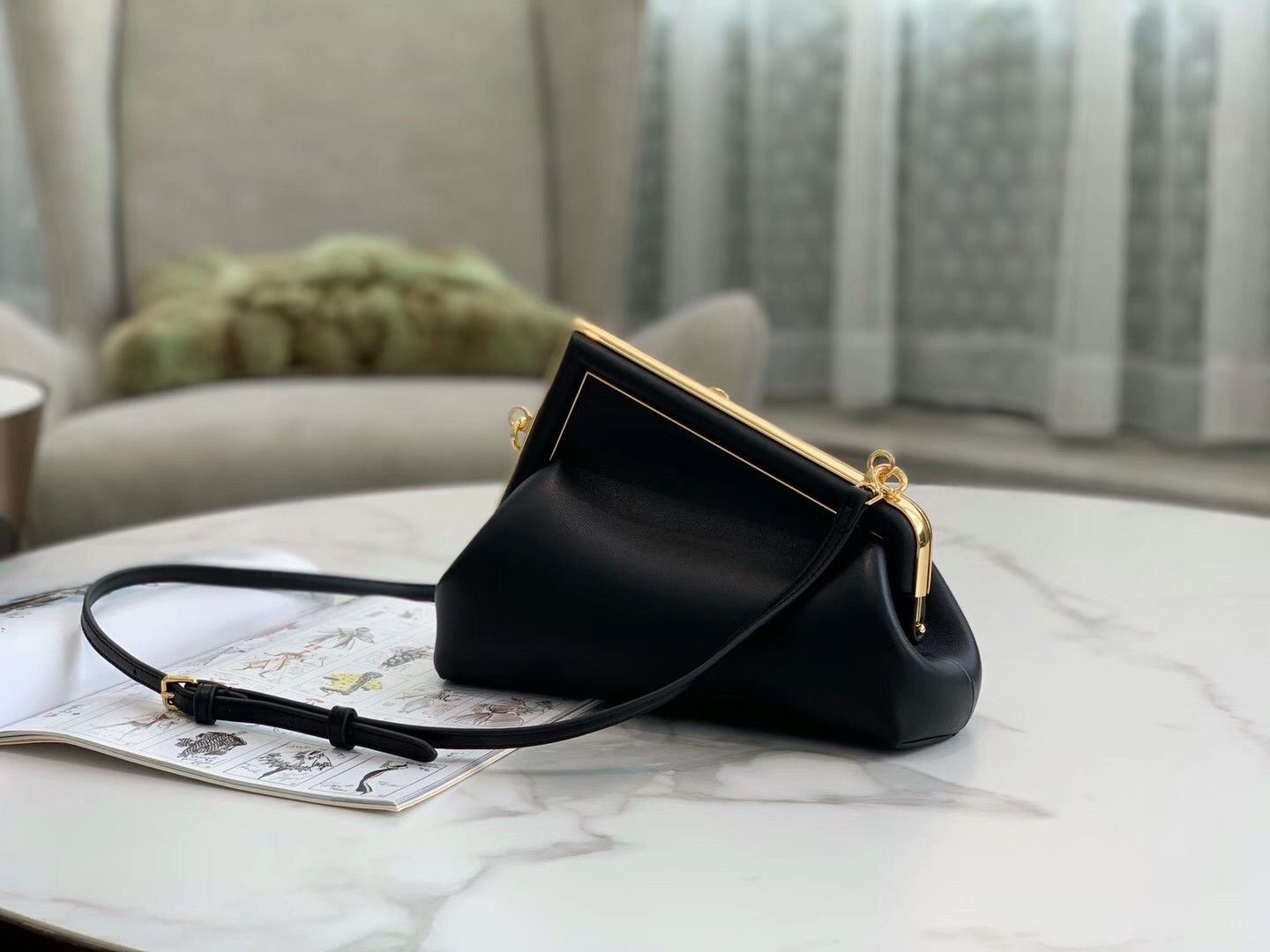 Fendi First Small Bag In Black Nappa Leather