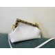 Fendi First Small Bag In White Nappa Leather with Python F