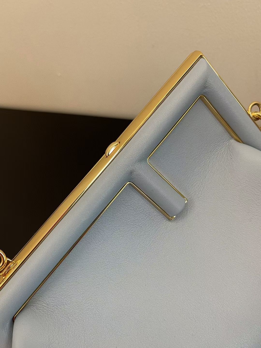 Fendi First Medium Bag In Light Blue Nappa Leather