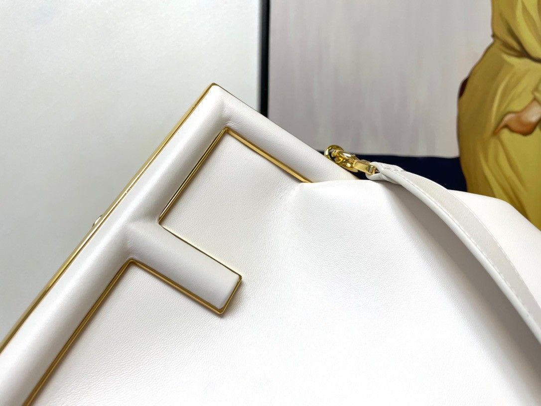 Fendi First Medium Bag In White Nappa Leather