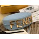 Fendi Fendigraphy Small Hobo Bag In Light Blue Leather