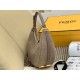 Fendi Fendigraphy Small Hobo Bag In Beige Suede Leather