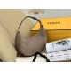 Fendi Fendigraphy Small Hobo Bag In Beige Suede Leather