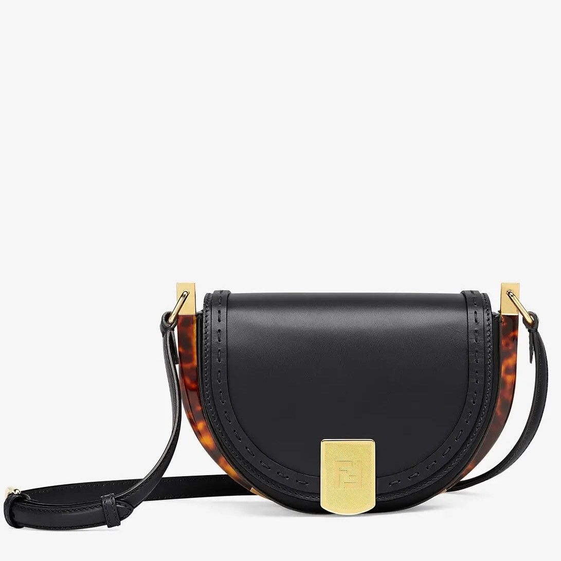 Fendi Moonlight Saddle Bag In Black Calfskin