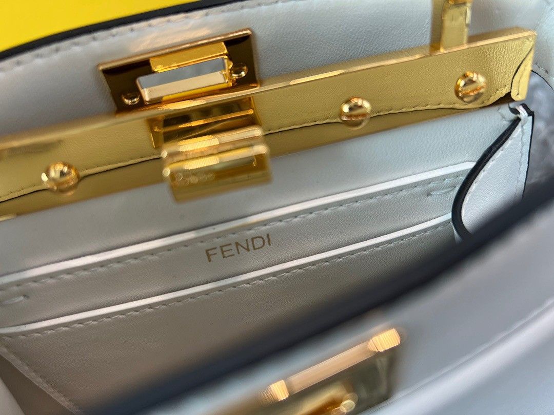 Fendi Peekaboo ISeeU Petite Bag In White Nappa Leather