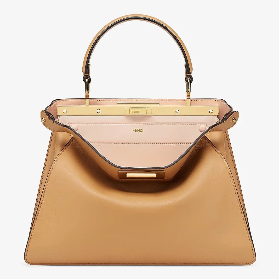 Fendi Peekaboo ISeeU Medium Bag In Beige Calfskin