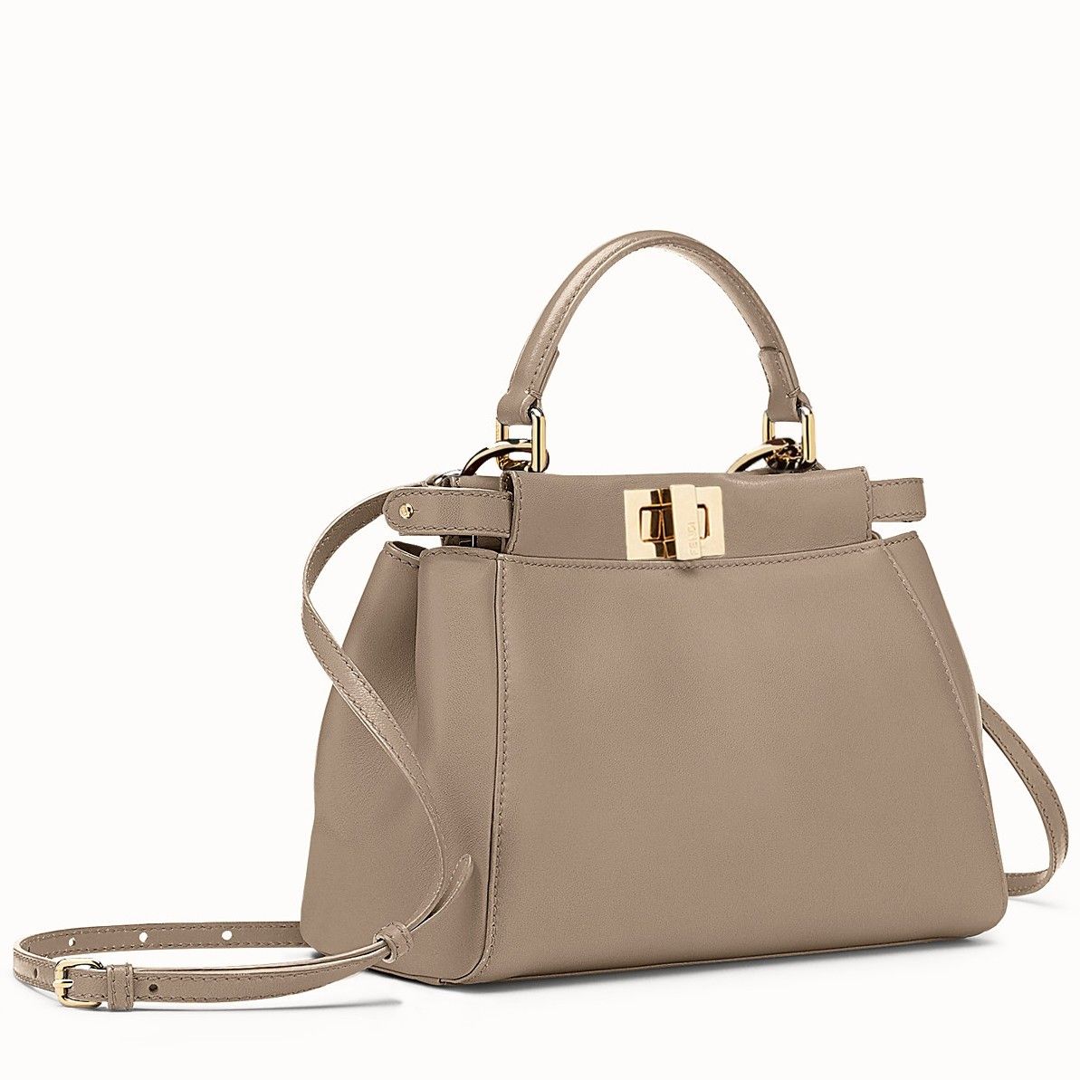 Fendi Peekaboo Mini Bag In Dove Grey Nappa Leather