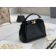 Fendi Peekaboo Mini Bag In Black Nappa Leather