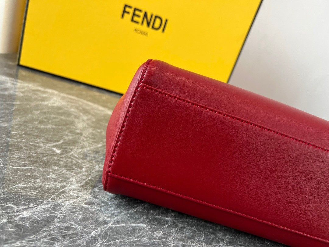 Fendi Peekaboo Mini Bag In Red Nappa Leather