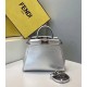 Fendi Peekaboo Mini Bag In Silver Metallic Lambskin