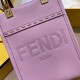 Fendi Mini Sunshine Shopper Bag In Lilas Leather