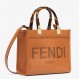 Fendi Sunshine Small Tote Bag In Brown Calfskin