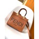 Fendi Sunshine Small Tote Bag In Brown Calfskin