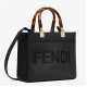 Fendi Sunshine Small Tote Bag In Black Calfskin