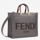 Fendi Sunshine Medium Tote Bag In Grey Calfskin