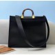 Fendi Sunshine Medium Tote Bag In Black Calfskin